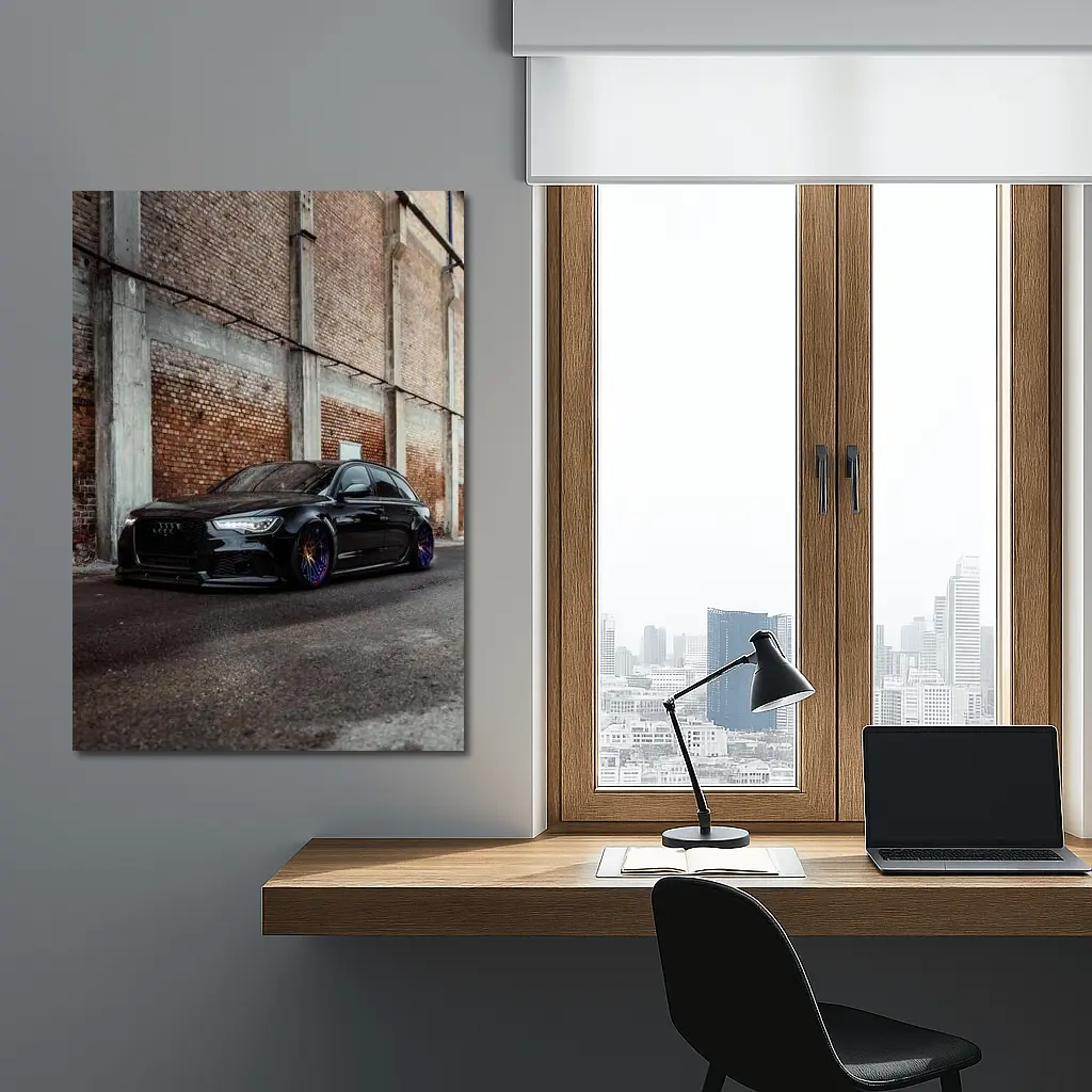 Audi RS6 Black Stance Brick Warehouse – Wall Art