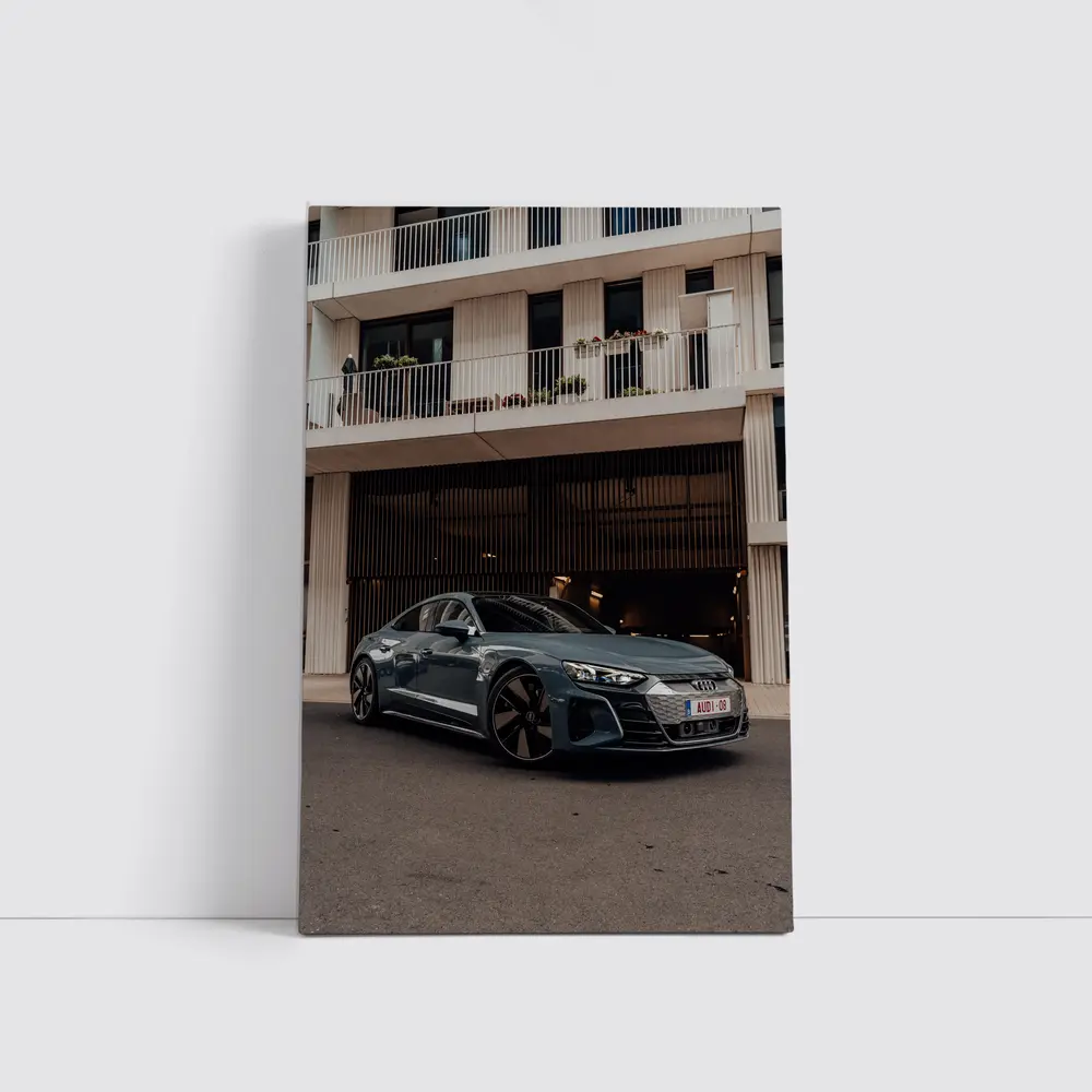 Audi E-Tron GT Parked Outside Modern Building – Wall Art