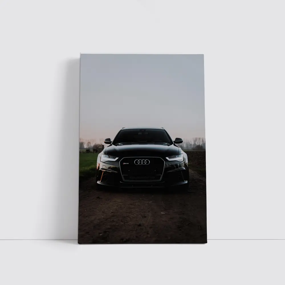 Audi RS6 Black Front View Dusk – Wall Art