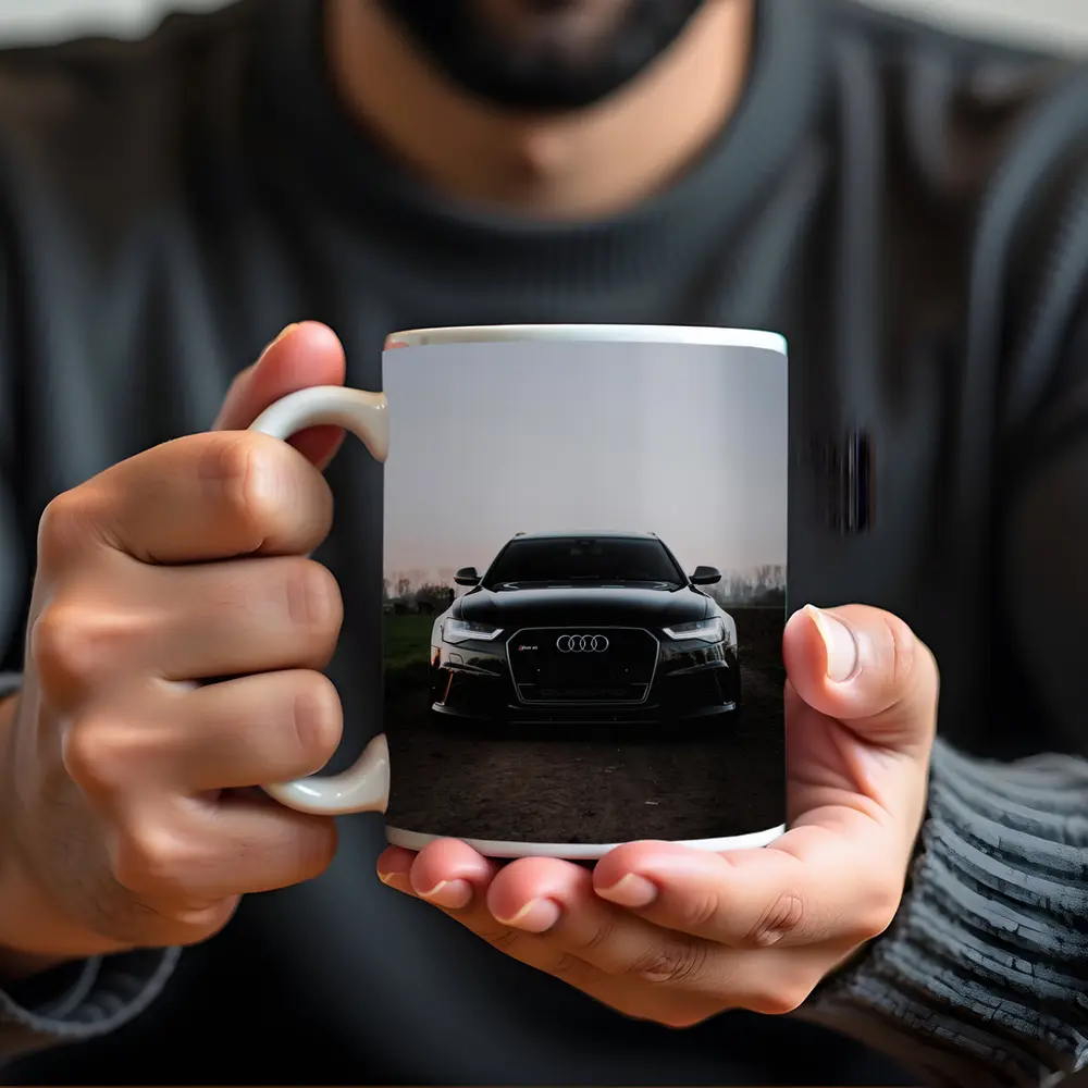 Audi RS6 Black Front View Dusk – Mugs