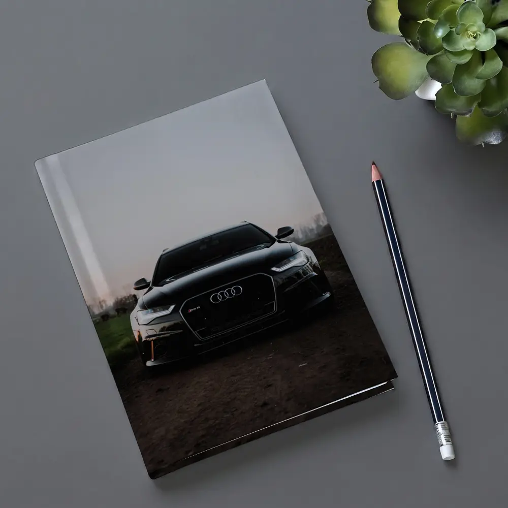 Audi RS6 Black Front View Dusk – Notebooks