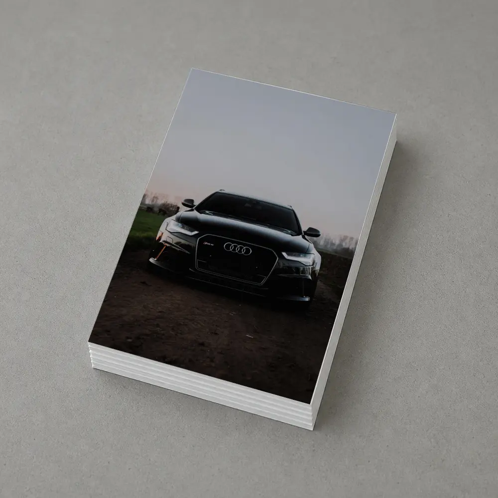 Audi RS6 Black Front View Dusk – Postcards