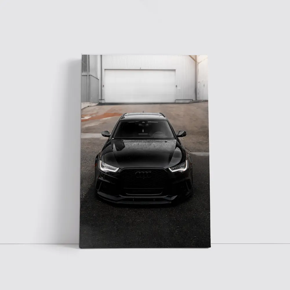 Black Audi RS6 Front View Garage – Wall Art