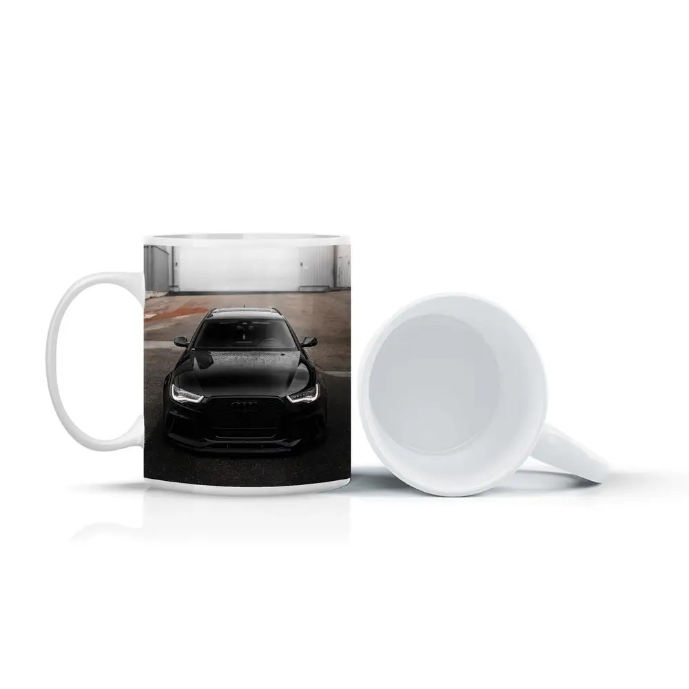 Black Audi RS6 Front View Garage – Mugs