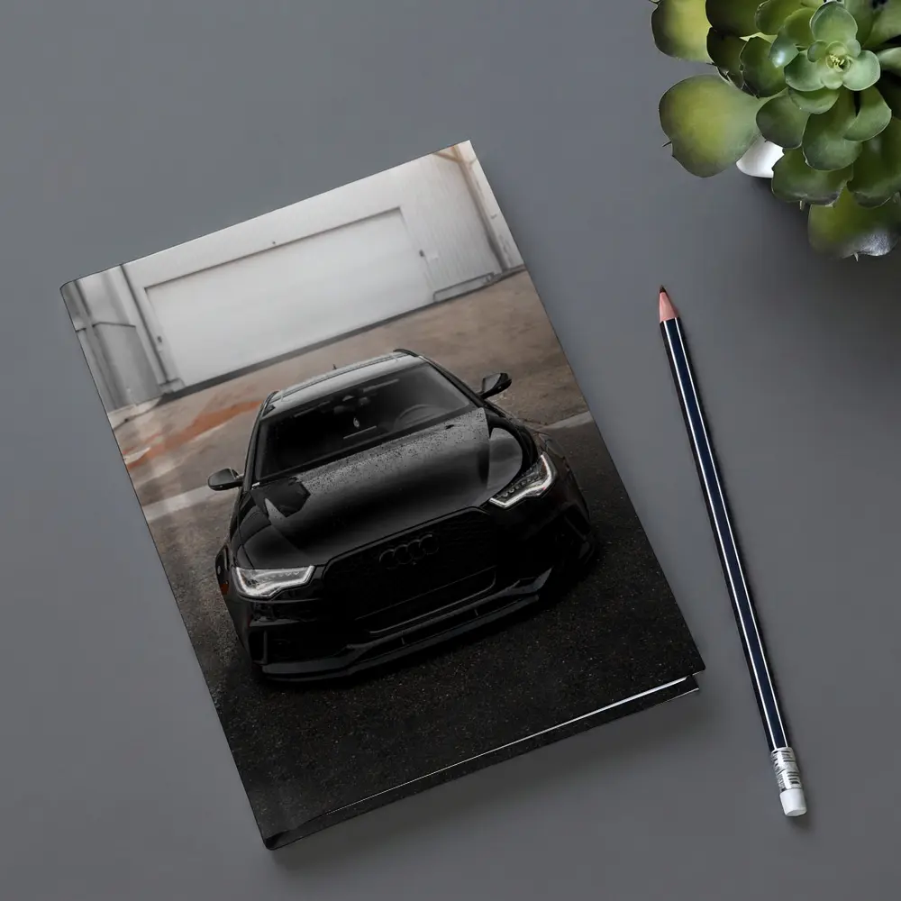 Black Audi RS6 Front View Garage – Notebooks