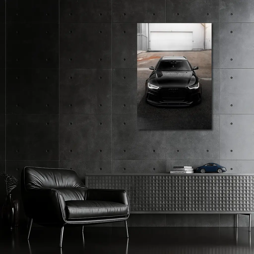 Black Audi RS6 Front View Garage – Wall Art