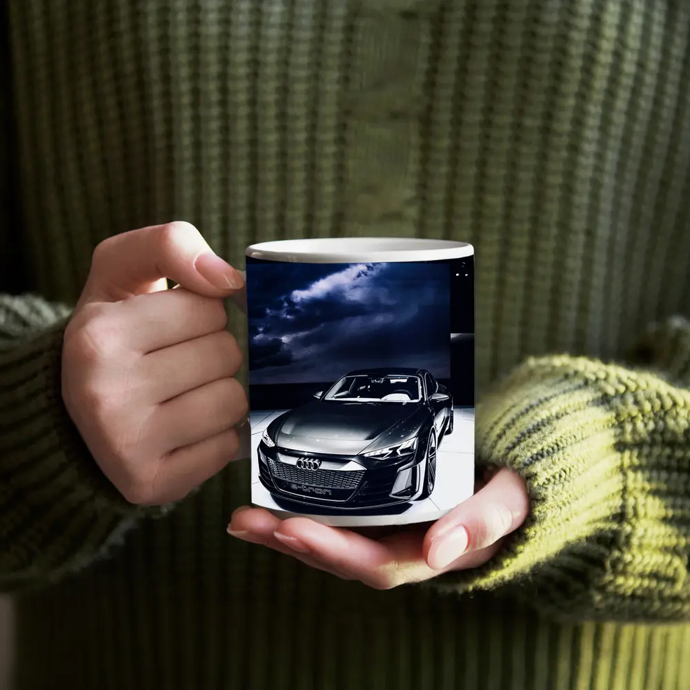 Audi E-Tron GT Dark Dramatic Storm Background – Mugs