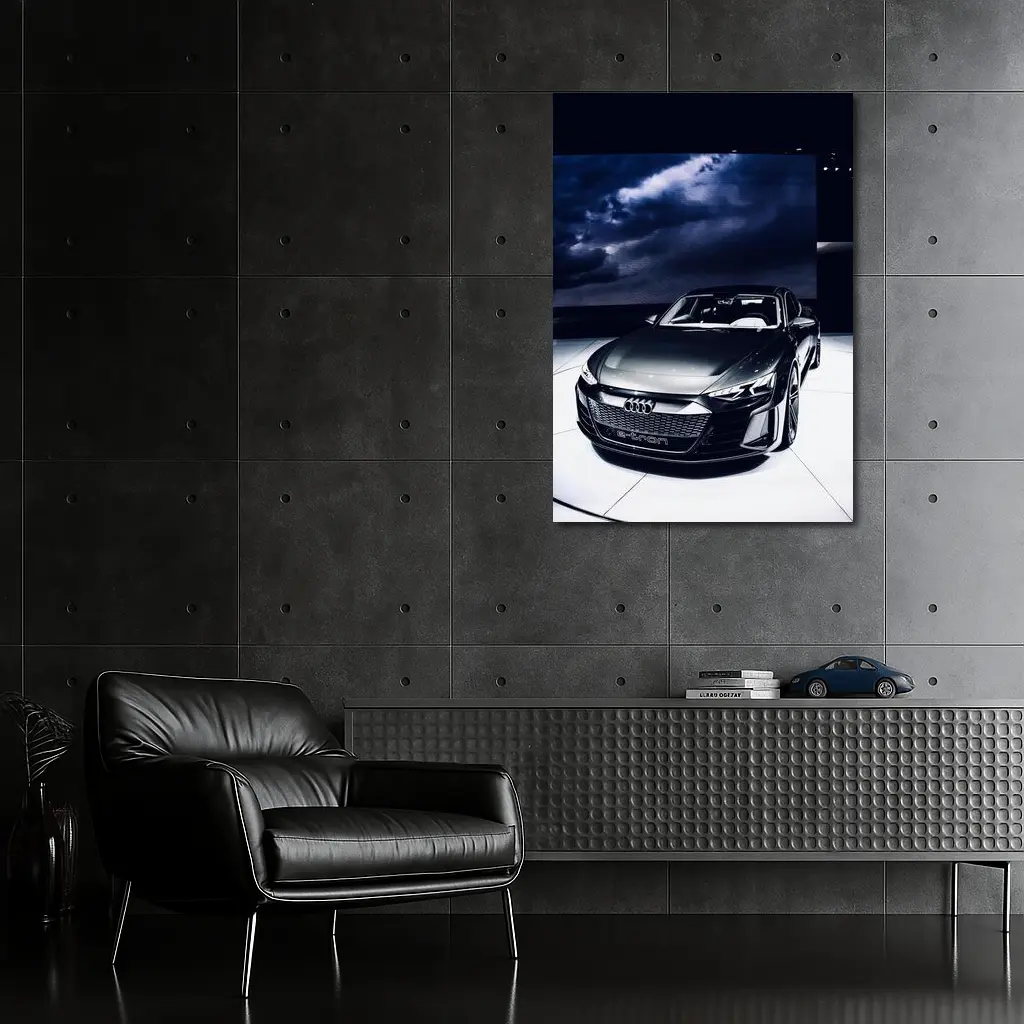 Audi E-Tron GT Dark Dramatic Storm Background – Wall Art