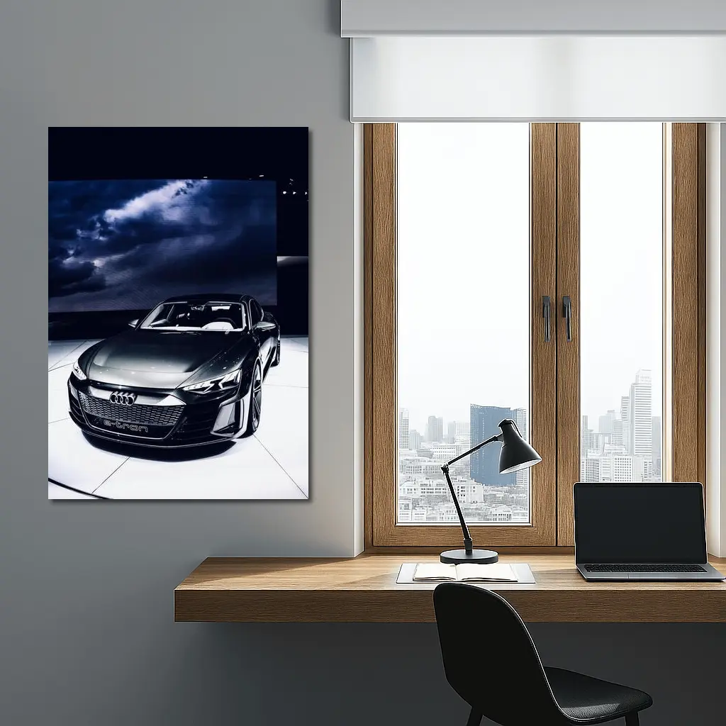 Audi E-Tron GT Dark Dramatic Storm Background – Wall Art