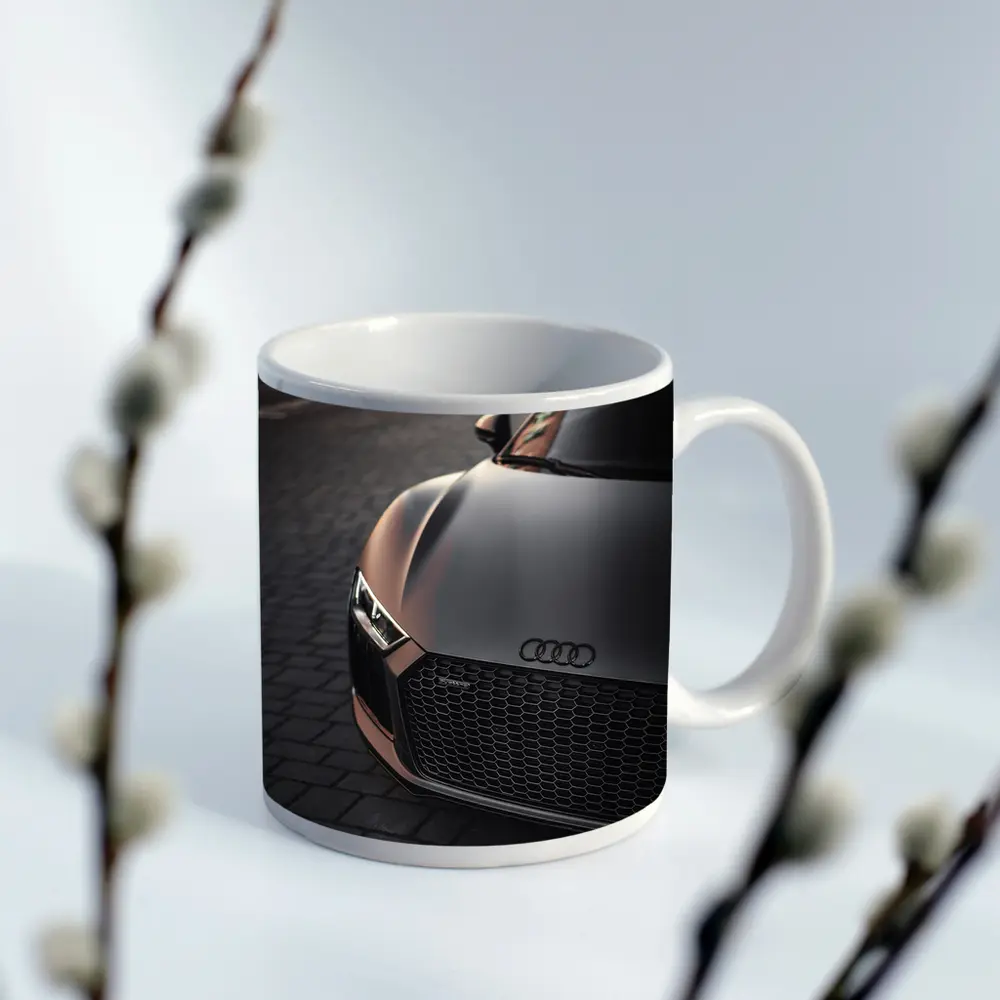 Audi R8 Matte Dark Front Close Up – Mugs