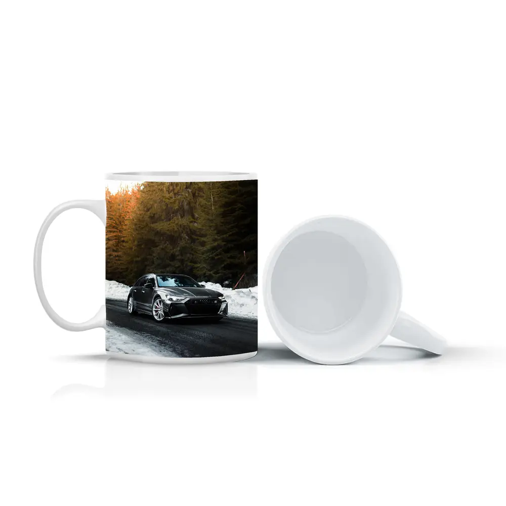 Audi RS6 Avant Black Winter Forest Road – Mugs