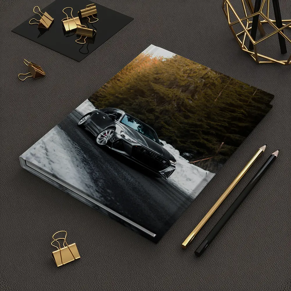 Audi RS6 Avant Black Winter Forest Road – Notebooks