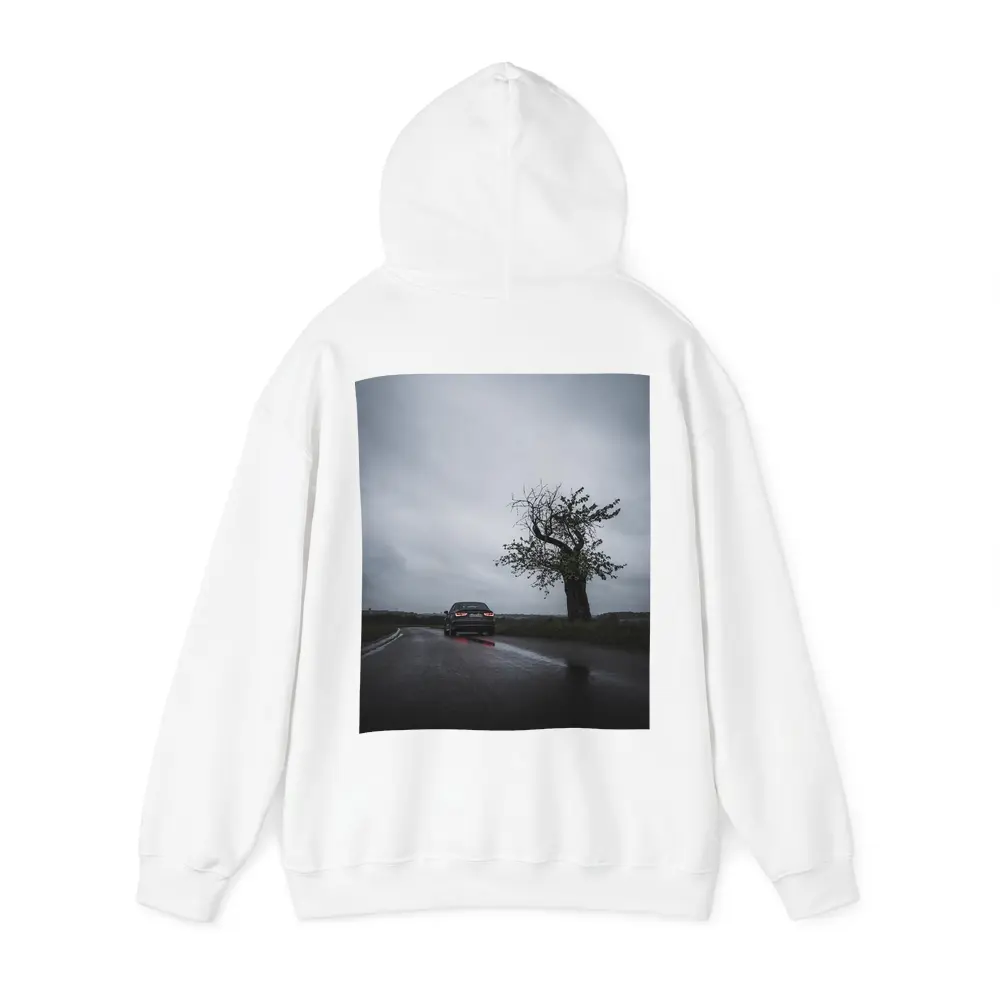 Audi Sedan Rainy Road Moody Gray Sky – Hoodies