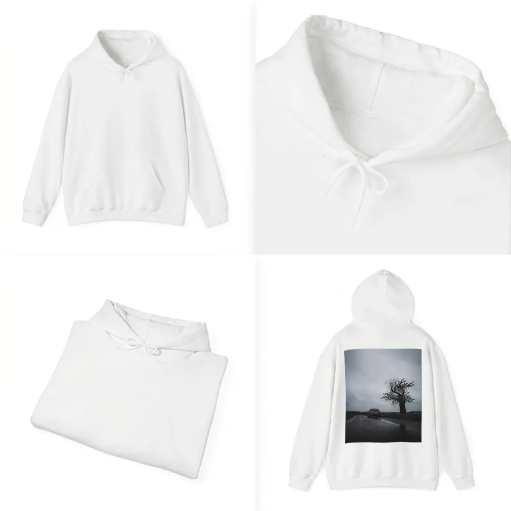 Audi Sedan Rainy Road Moody Gray Sky – Hoodies