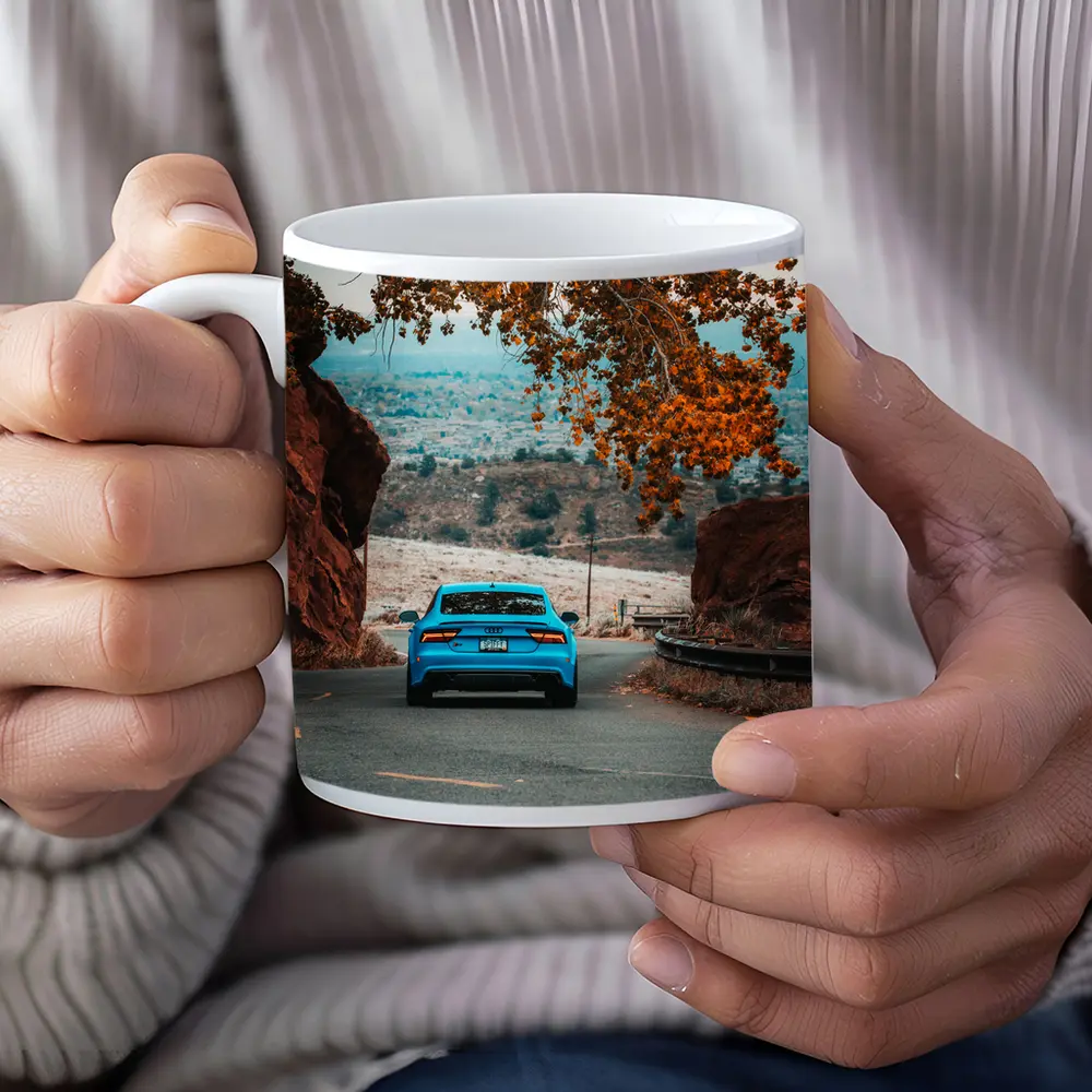 Audi RS7 Blue On Mountain Road – Mugs