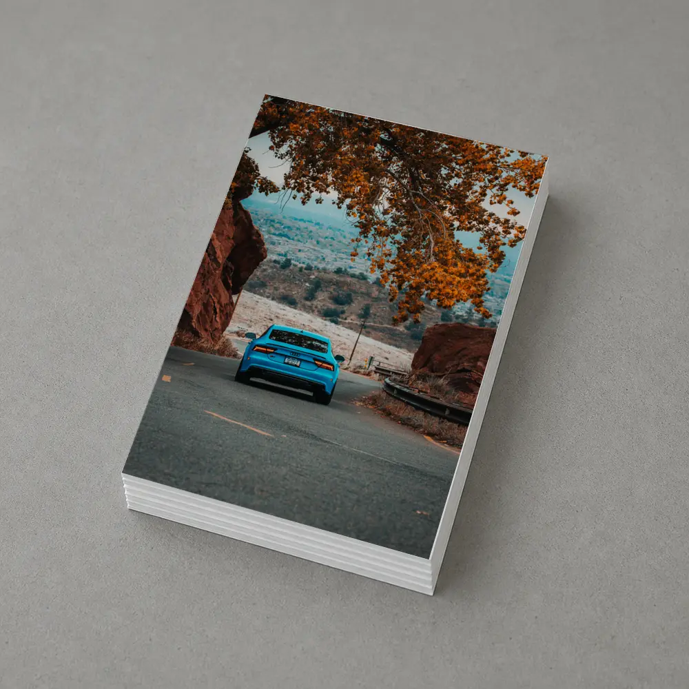 Audi RS7 Blue On Mountain Road – Postcards