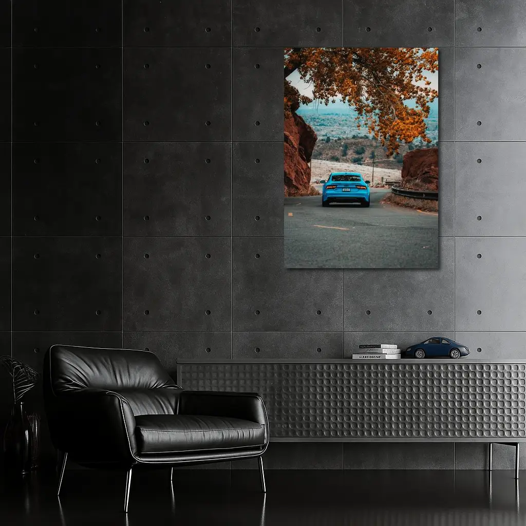 Audi RS7 Blue On Mountain Road – Wall Art
