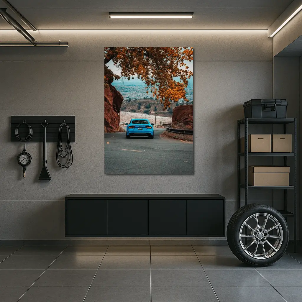 Audi RS7 Blue On Mountain Road – Wall Art