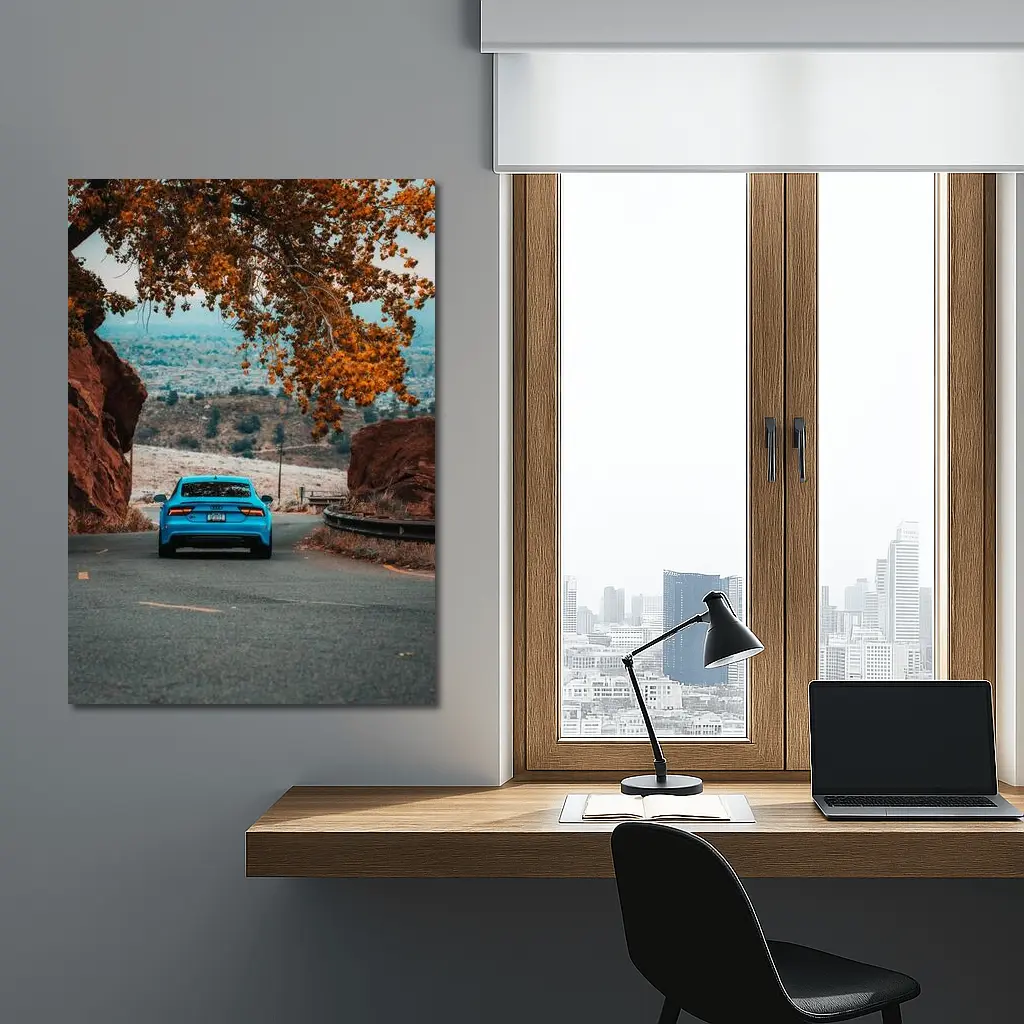 Audi RS7 Blue On Mountain Road – Wall Art