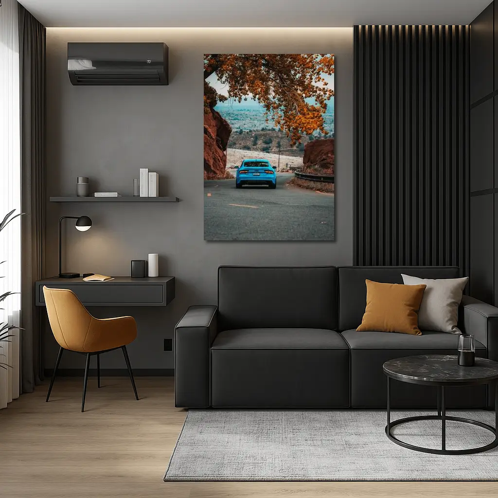 Audi RS7 Blue On Mountain Road – Wall Art