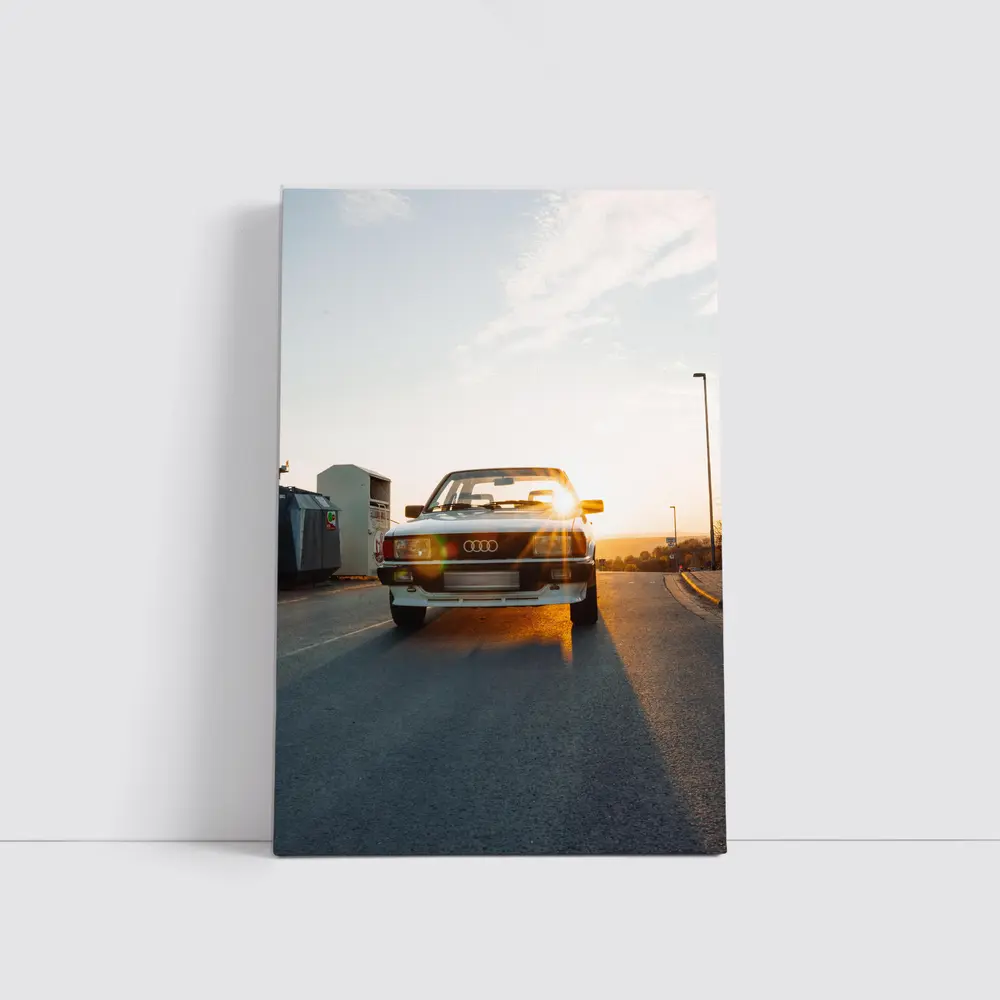 Classic Audi Coupe Sunset Golden Light Street – Wall Art