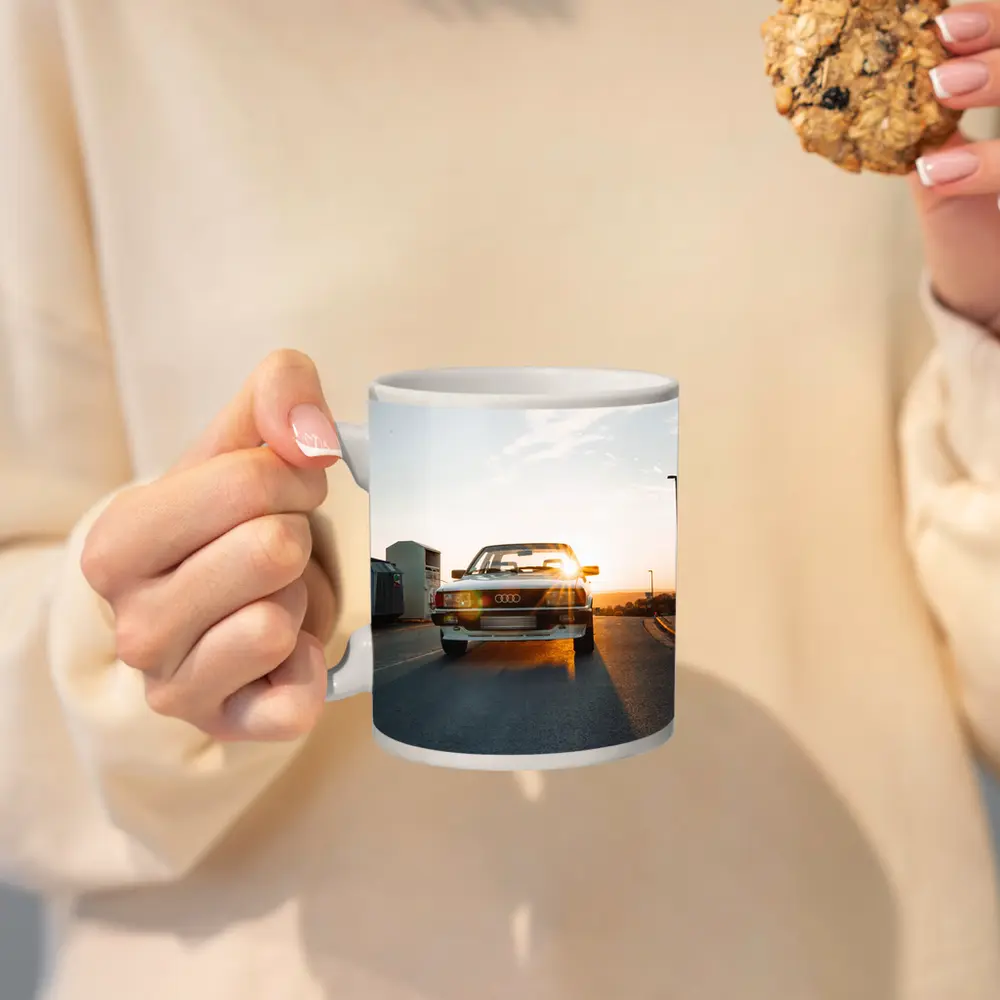 Classic Audi Coupe Sunset Golden Light Street – Mugs