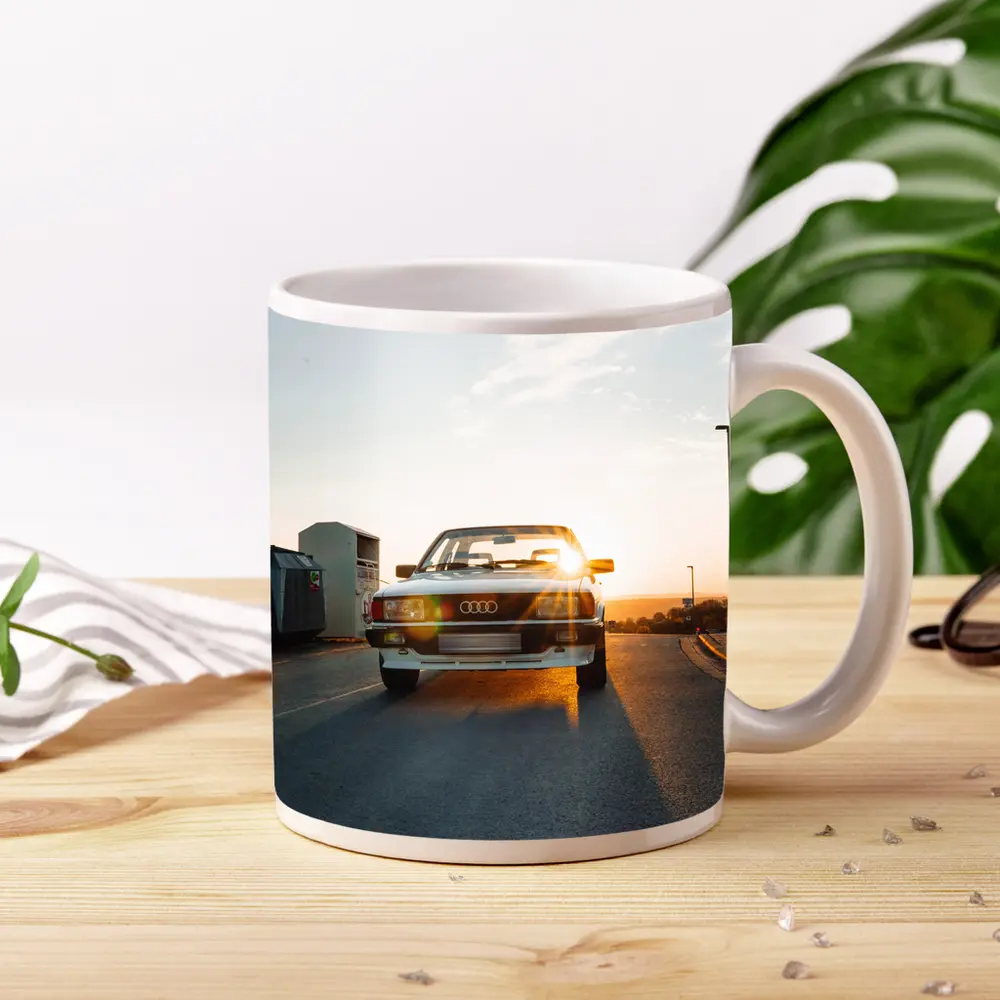 Classic Audi Coupe Sunset Golden Light Street – Mugs