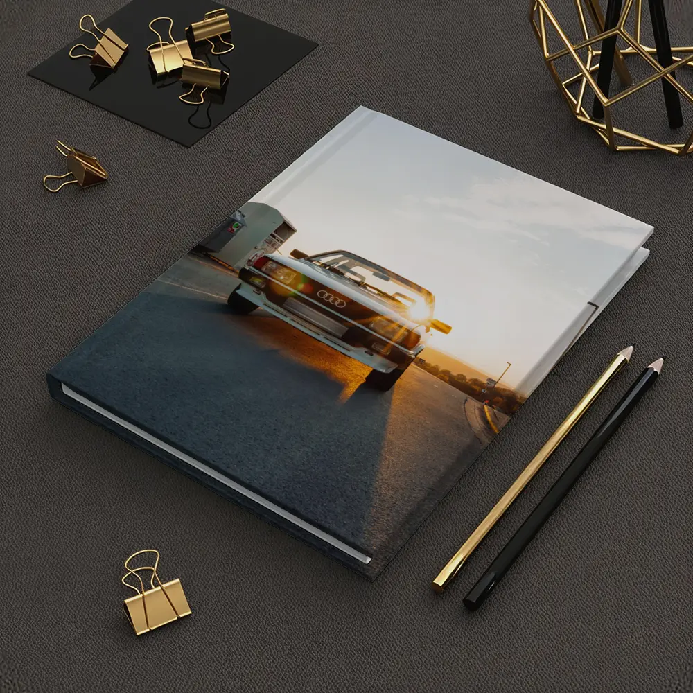 Classic Audi Coupe Sunset Golden Light Street – Notebooks