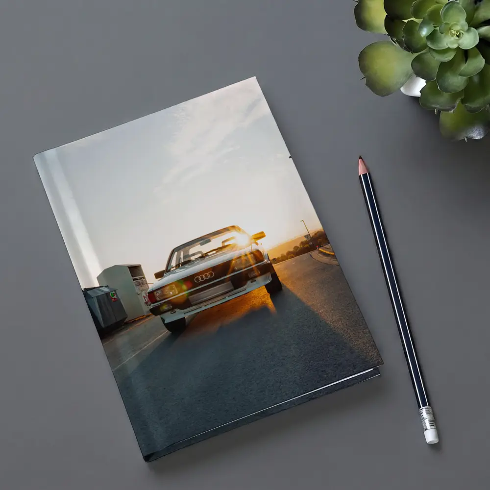 Classic Audi Coupe Sunset Golden Light Street – Notebooks