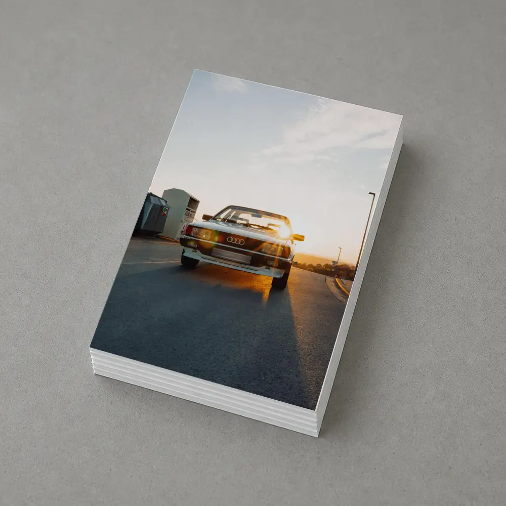 Classic Audi Coupe Sunset Golden Light Street – Postcards