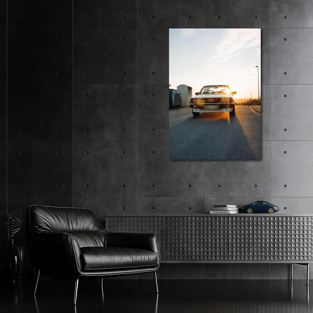 Classic Audi Coupe Sunset Golden Light Street – Wall Art