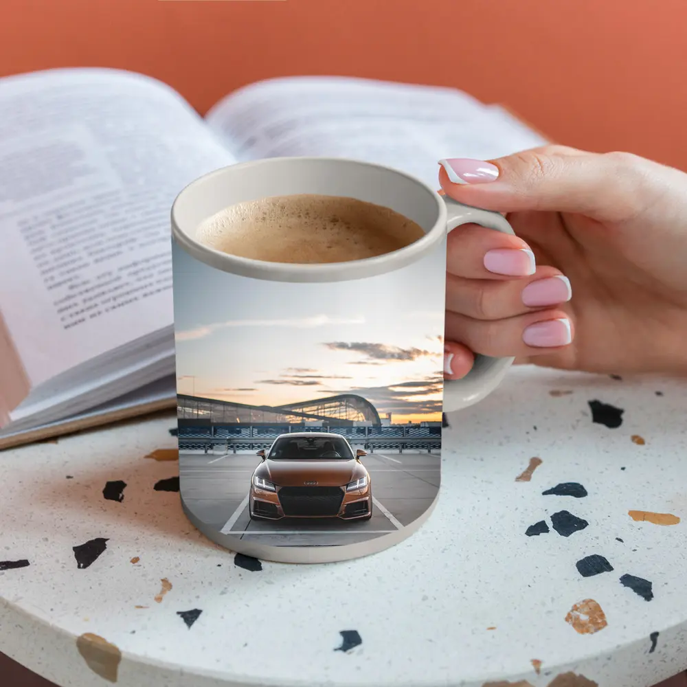 Audi TT Bronze Coupe Airport Sunset – Mugs