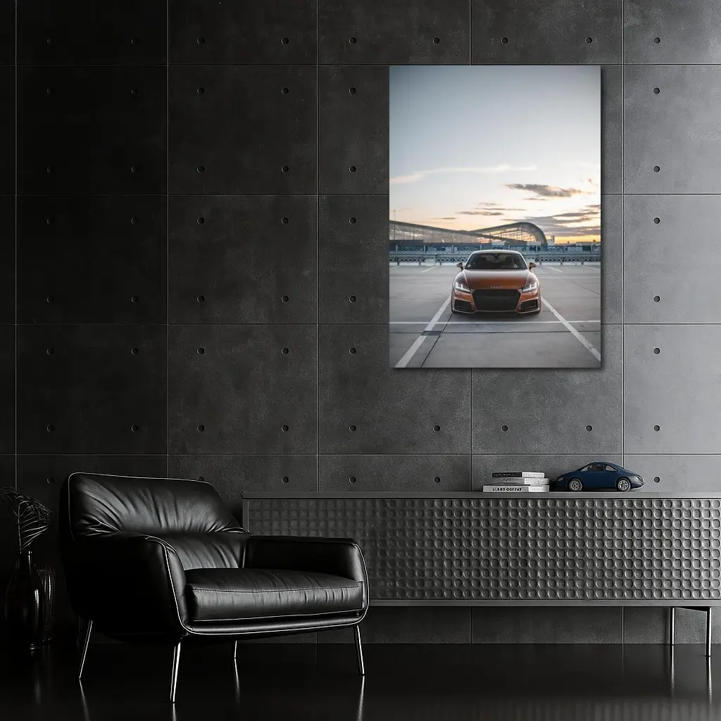 Audi TT Bronze Coupe Airport Sunset – Wall Art