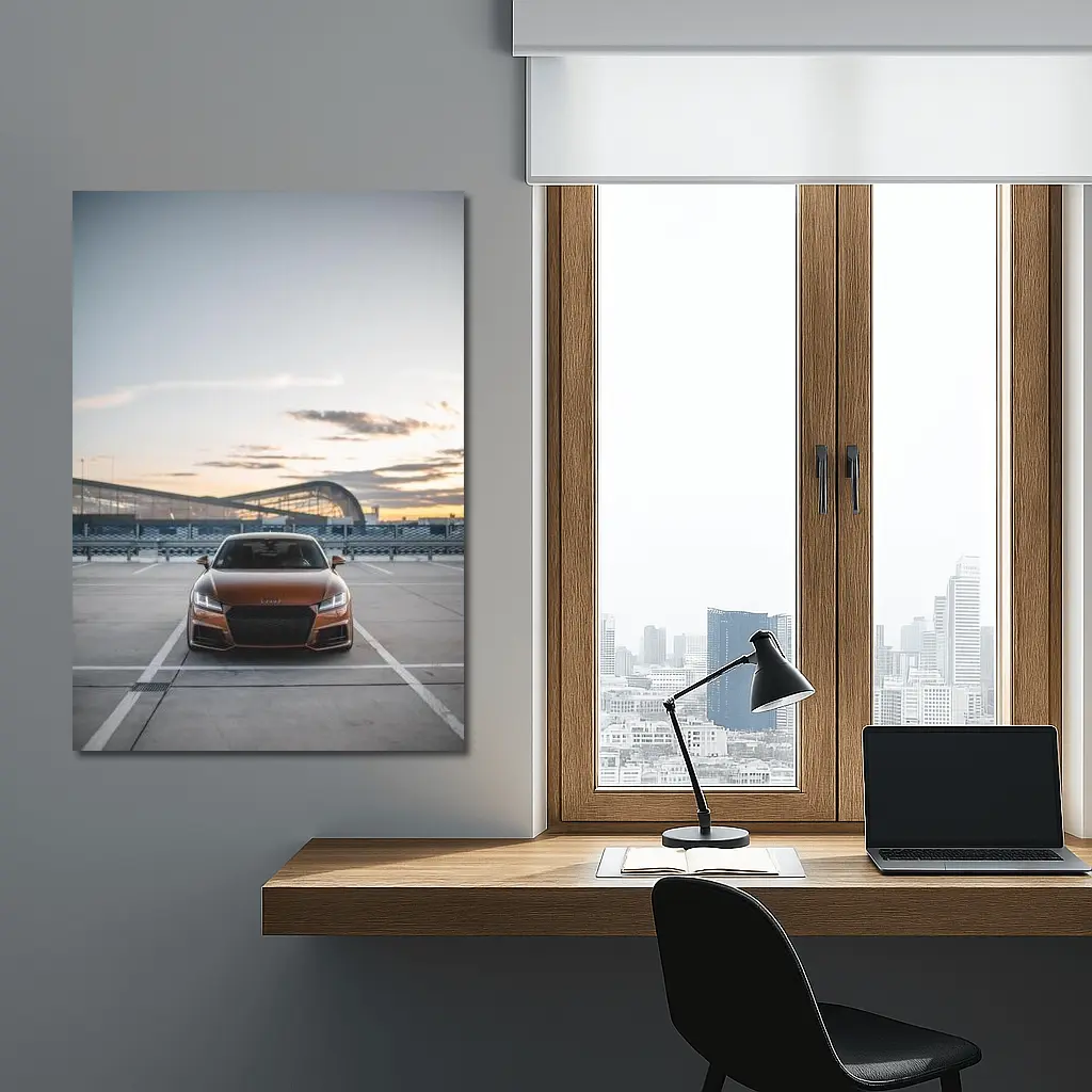 Audi TT Bronze Coupe Airport Sunset – Wall Art
