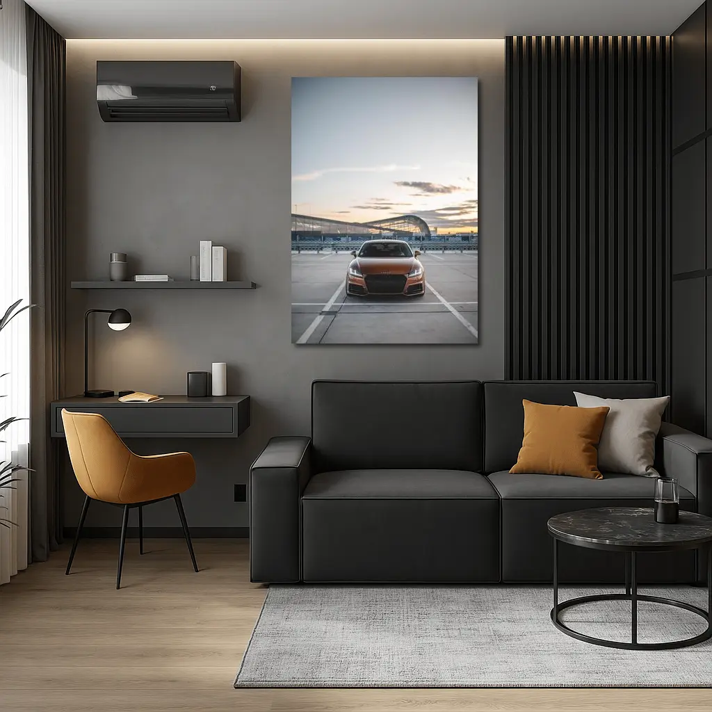 Audi TT Bronze Coupe Airport Sunset – Wall Art
