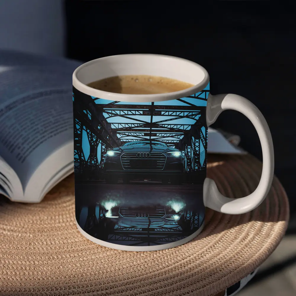 Audi A6 On Dark Bridge With Reflection – Mugs