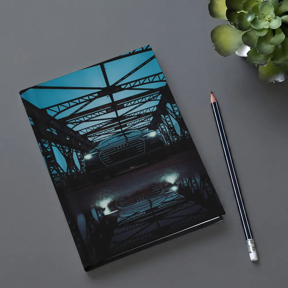 Audi A6 On Dark Bridge With Reflection – Notebooks