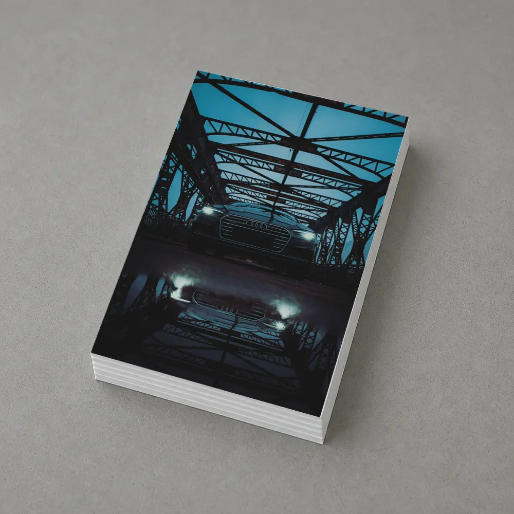 Audi A6 On Dark Bridge With Reflection – Postcards