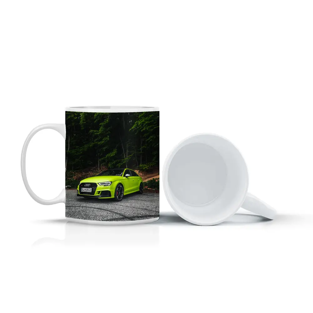 Audi RS3 Lime Green Forest Road – Mugs