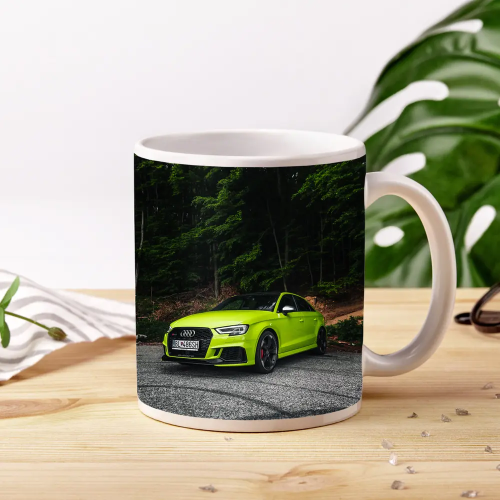 Audi RS3 Lime Green Forest Road – Mugs