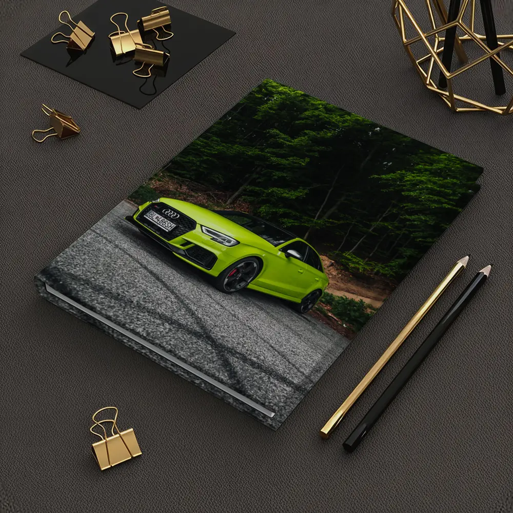Audi RS3 Lime Green Forest Road – Notebooks