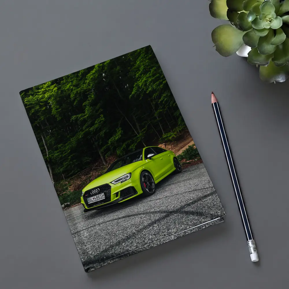 Audi RS3 Lime Green Forest Road – Notebooks