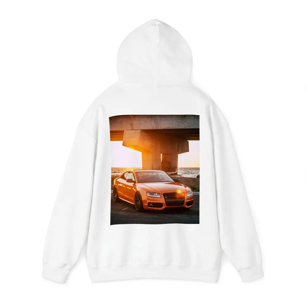 Audi S5 Orange Coupe Sunset Bridge – Hoodies