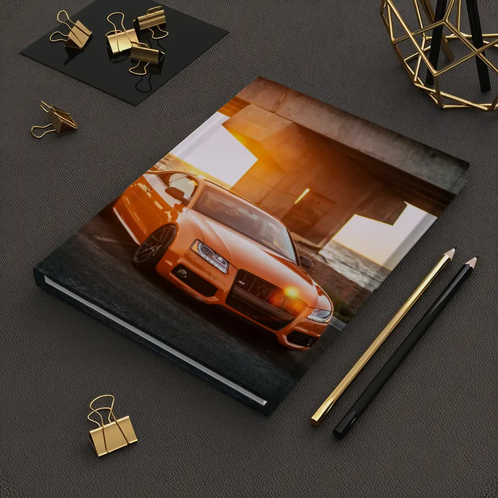 Audi S5 Orange Coupe Sunset Bridge – Notebooks