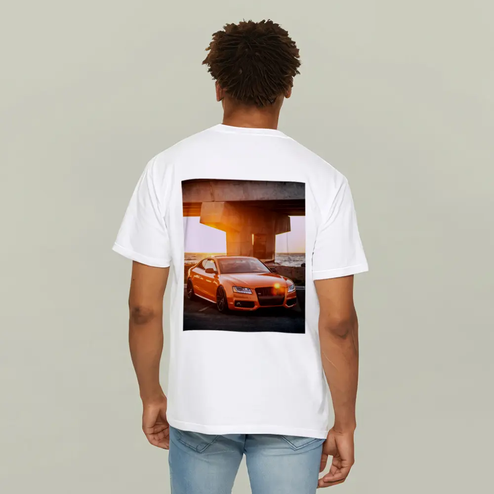 Audi S5 Orange Coupe Sunset Bridge – T-Shirts