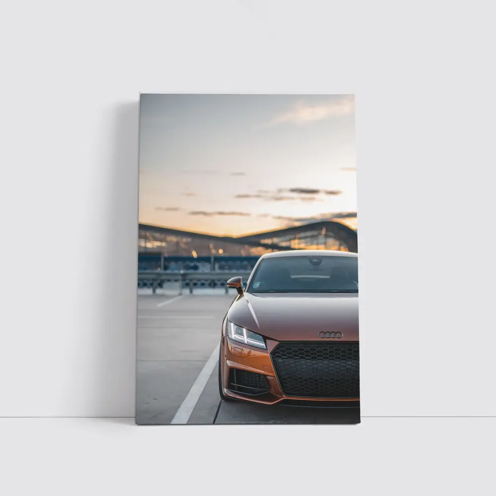 Audi TT Bronze Front View Sunset Track – Wall Art