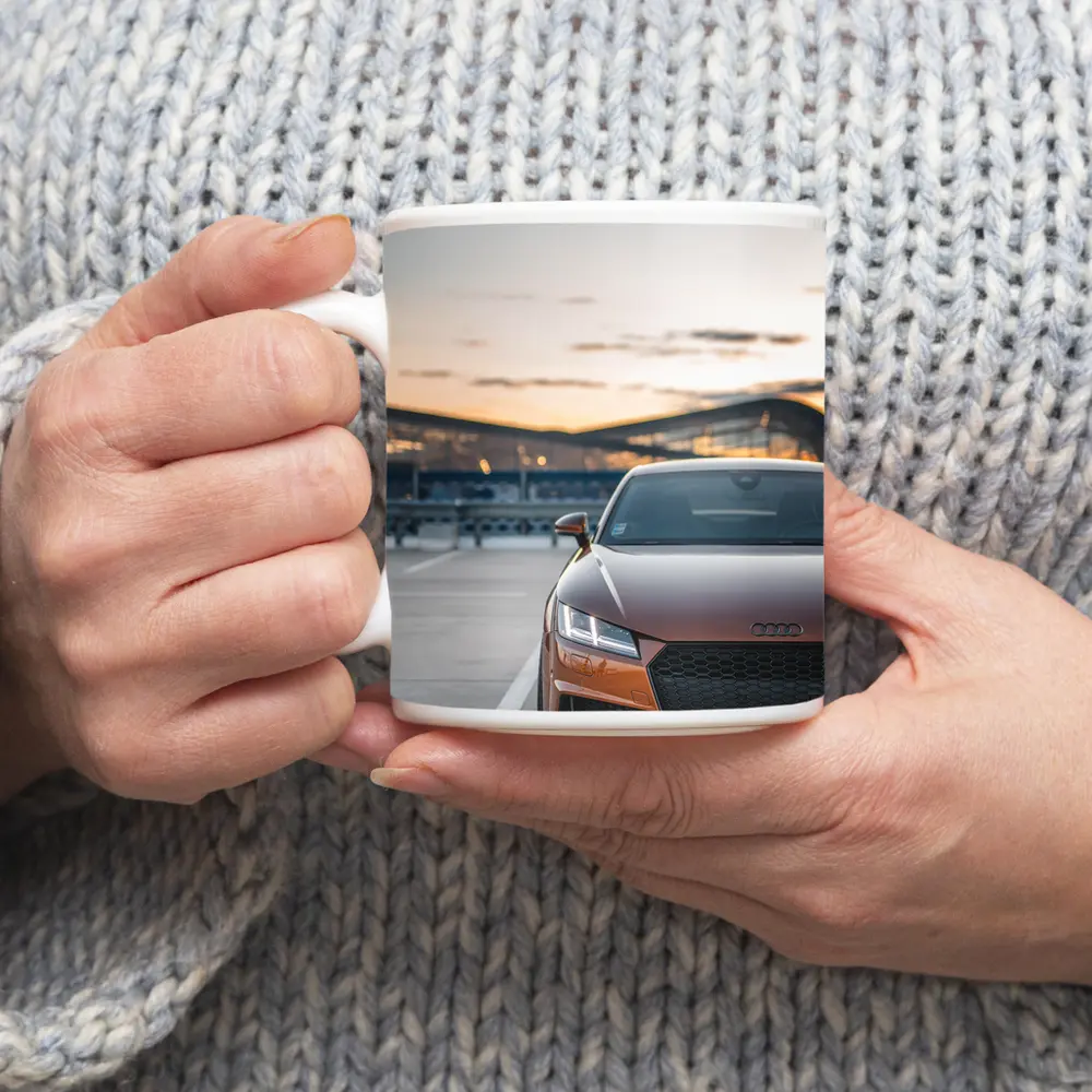 Audi TT Bronze Front View Sunset Track – Mugs