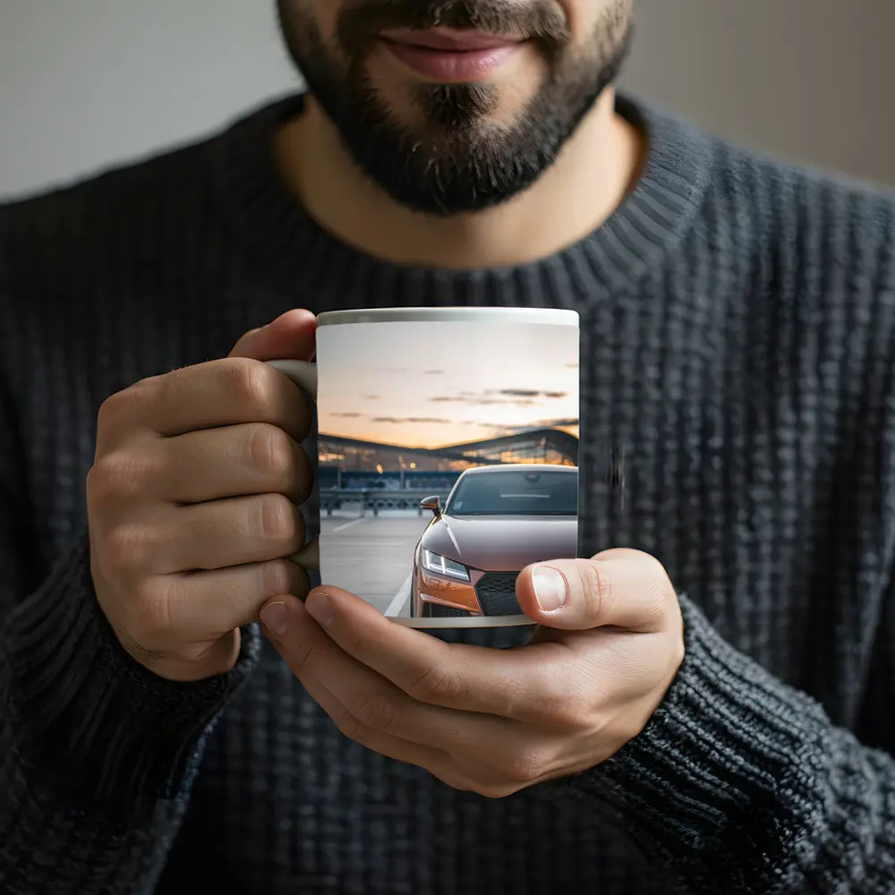 Audi TT Bronze Front View Sunset Track – Mugs