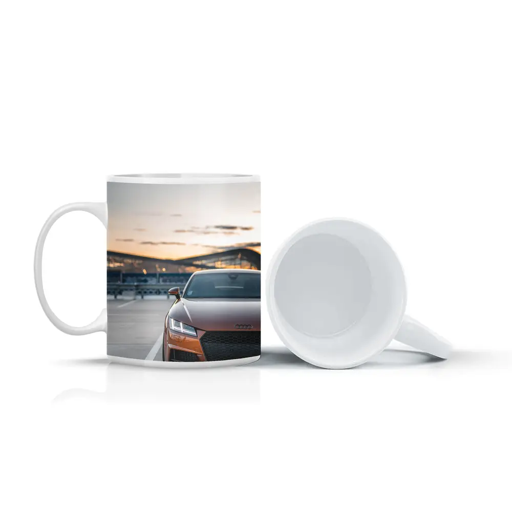 Audi TT Bronze Front View Sunset Track – Mugs