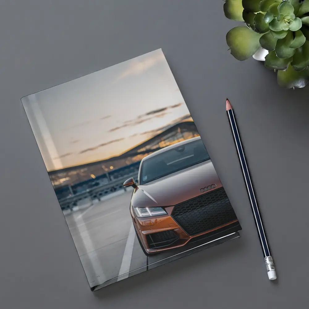 Audi TT Bronze Front View Sunset Track – Notebooks
